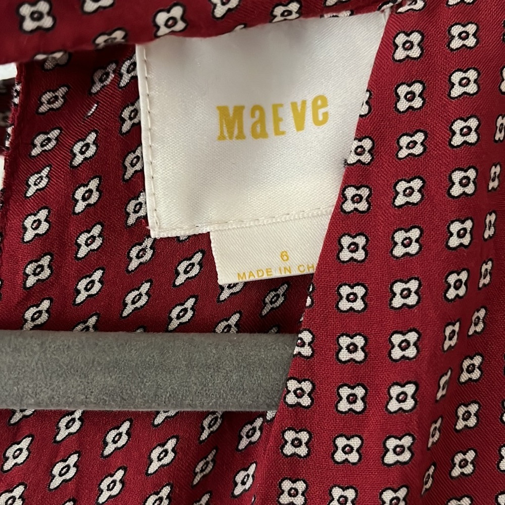 Anthropologie x Maeve Red Patterned Romper Size 6 EUC‎ - Picture 7 of 9